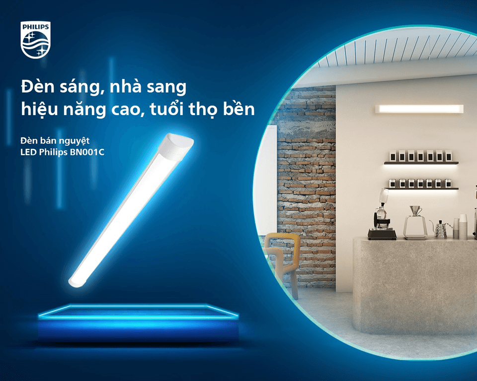Máng đèn Led Bán Nguyệt Philips BN001C LED40/20 CW/NW L1200/ L600 đèn sáng nhà sang hiệu năng cao tuổi thọ bền Máng đèn Led Bán Nguyệt Philips BN001C LED40/20 CW/NW L1200/ L600 đèn sáng nhà sang hiệu năng cao tuổi thọ bền