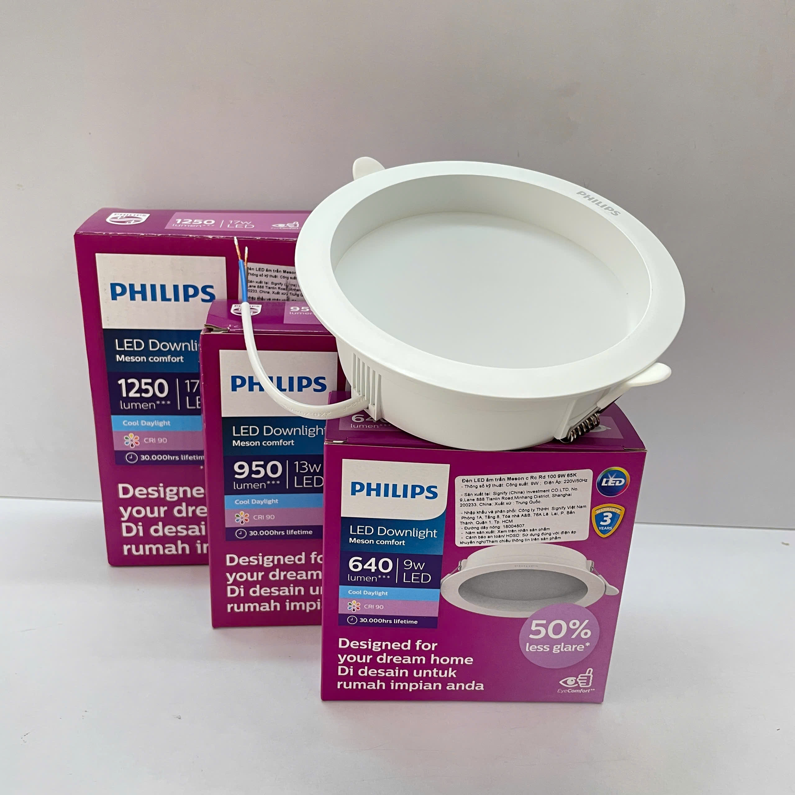 Lắp đặt dễ dàng với Đèn downlight âm trần chóa sâu Led Philips Meson c Rc Rd D100