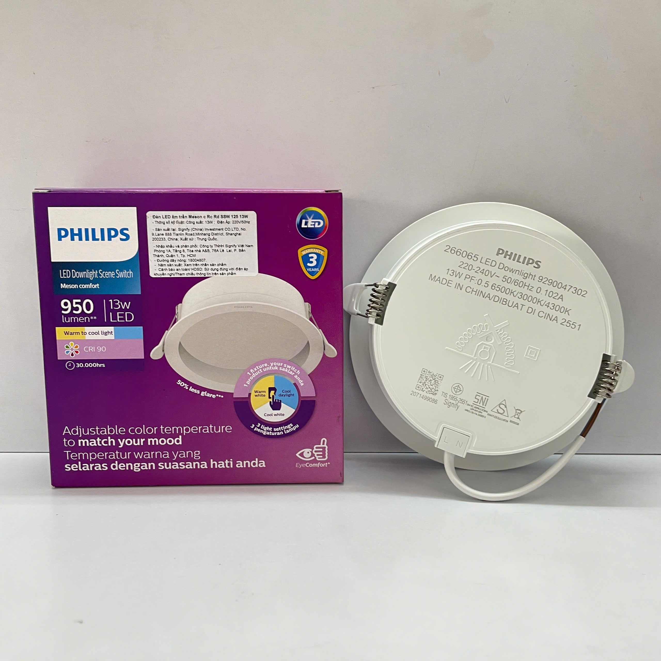 Không gian sống sang trọng cùng Đèn downlight âm trần chóa sâu Philips Meson c Rc Rd SSW D125 13W