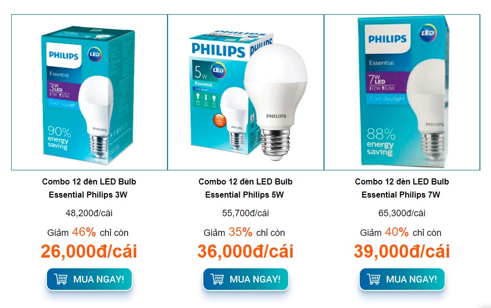 Chương trình khuyến mãi đèn Led Philips giá cực tốt Chương trình khuyến mãi đèn Led Philips giá cực tốt
