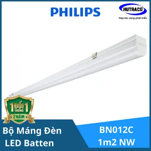 2 Bộ máng đèn LED Batten T8 Philips BN012C LED20/NW L1200 TH G2 1.2m