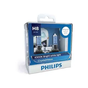 H8 12360 -Bóng đèn pha ôtô/ xe hơi Philips Halogen H8 12360 DV 12V 55W PX26D S2 ánh sáng trắng, độ sáng 5000K