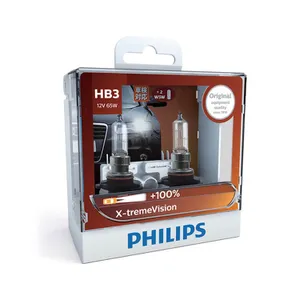 HB3 9005 +100%- Bóng đèn pha ôtô/ xe hơi Philips Halogen HB3 9005 XV 12V 65W P20d S2 tăng sáng 100%, sáng vàng 3500K