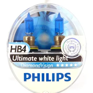 HB4 9006 -Bóng đèn pha ôtô/ xe hơi Philips Halogen HB4 9006 DV 12.8V 55W P22d S2 ánh sáng trắng, độ sáng 5000K