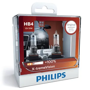 HB4 9006 +100% - Bóng đèn pha ôtô/ xe hơi Philips Halogen HB4 9006 XV 12V 55W P22d S2 tăng sáng 100%, sáng vàng 3500K