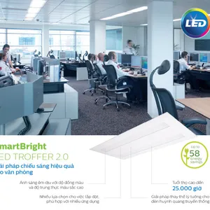 Máng đèn âm trần Led Panel Philips SmartBright 2.0 troffer RC098V LED22S /865 W300L1200 GM