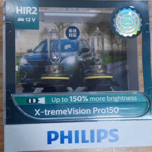 HIR2 9012-Bóng đèn pha ô tô Philips Halogen X-treme Vision Pro150 HIR2 9012 XVP 12V 55W PGJ19-2 S2 tăng sáng 150%, ánh sáng 3450K
