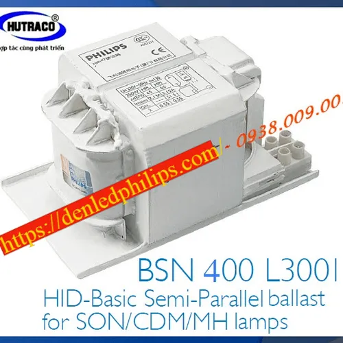 Ballast (tăng phô/chấn lưu) bóng đèn cao áp 400W SODIUM Philips - BSN 400W L300 I