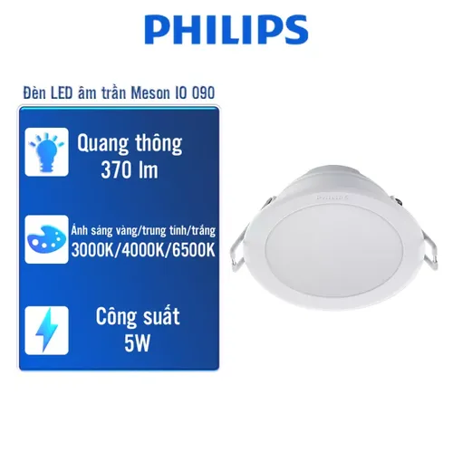 Bộ đèn downlight âm trần Led đổi màu Philips Meson SSW Φ125 SceneSwitch 13W WH recessed