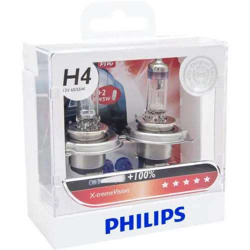  H4 12342 100% - Bóng đèn pha xe hơi xe ô tô Philips Halogen H4 12342 XV 12V 60/55W P43t-38 S2 tăng sáng 100%, sáng vàng 3500K