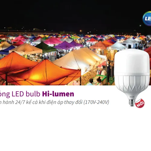 Bóng đèn Led Bulb Hi-lumen Philips TForce Core HB 40W E27 hiệu suất cao