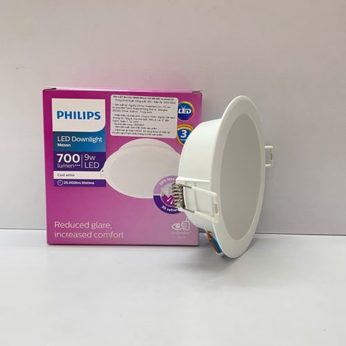 Trải nghiệm ánh sáng tinh tế cùng Đèn Downlight Âm Trần LED Philips Meson IO 59449: Sang trọng, giảm chói, 9W, 4000K