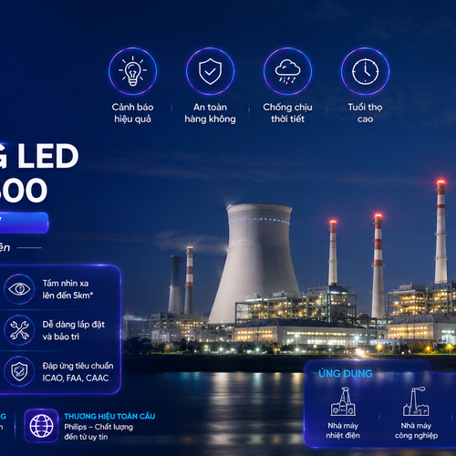✨ Khám phá Đèn cánh báo hàng không LED Philips XGP500: An toàn vượt trội cho nhà máy nhiệt điện.