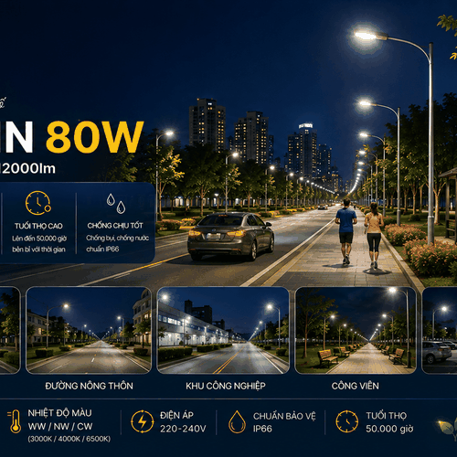 [PHILIPS INSIDE] ĐÈN LED CHIẾU SÁNG ĐƯỜNG PHỐ CITILIGHT CTL382CMN 80W LED120 WW/NW/CW 220-240V 12000LM