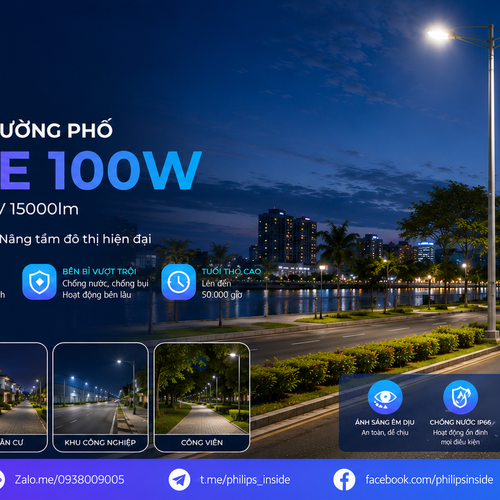 [PHILIPS INSIDE] Đèn LED Chiếu Sáng Đường Phố CITILIGHT CTL403SE 100W LED150 WW/NW/CW 220-240V 15000LM