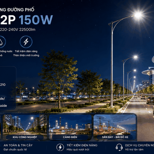 Đèn Led Chiếu Sáng Đường Phố CTL372P 150W LED225 WW/NW/CW 220-240V 22500lm