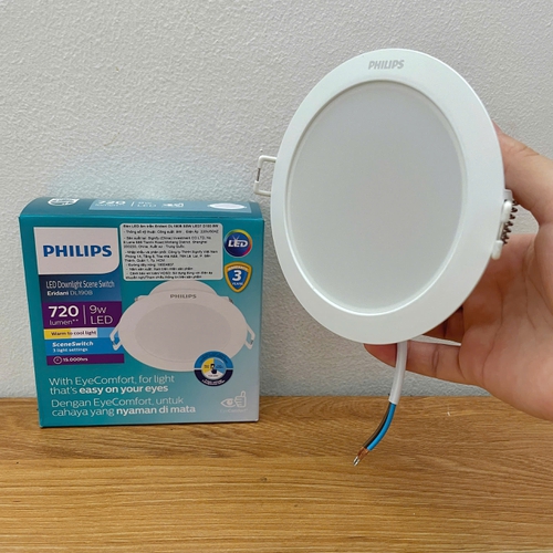Trải Nghiệm Sự Đổi Mới: Đèn downlight âm trần đổi màu Led Philips Eridani DL190B SSW LED7 D100 9W 720lm CCT 3000K/4300K/6500K. Khai phá không gian sống của bạn ngay hôm nay!