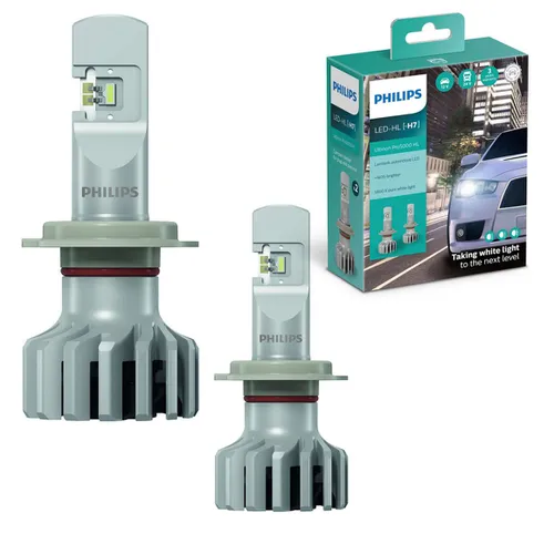 Hộp 2 Bóng đèn pha xe hơi ô tô Philips Pro 5000 LED H7 11972 U50 CW X2 12V-24V-5800K tăng sáng 160%