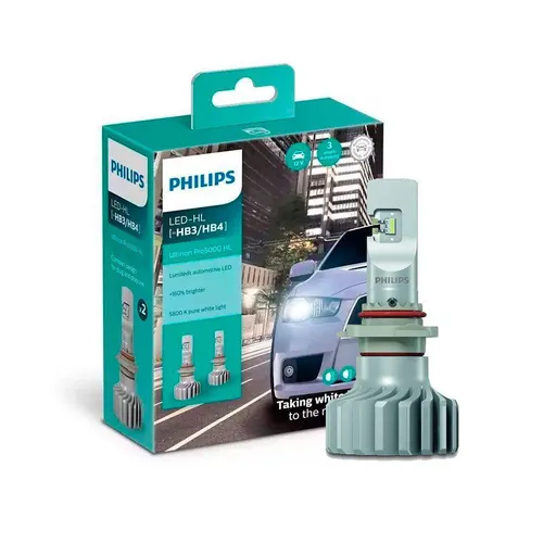 Hộp 2 Bóng đèn pha xe hơi ô tô Philips Pro 5000 LED HB3/4 11005 U50 CW X2 12V-24V-5800K tăng sáng 160%