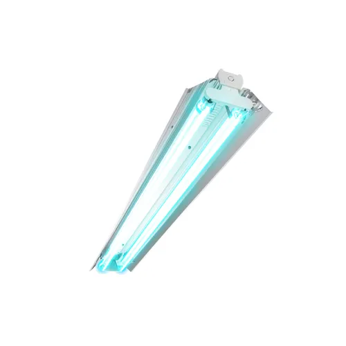 Bộ máng đèn diệt khuẩn khử trùng tia cực tím UV-C có chóa phản quang 2x1m2 Philips TUV 36W SLV/6 R phòng chống dịch Covid 19
