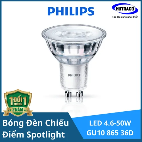 Bóng đèn chiếu điểm Spotlight  Philips Essential LED 4.6-50W GU10 865 36D