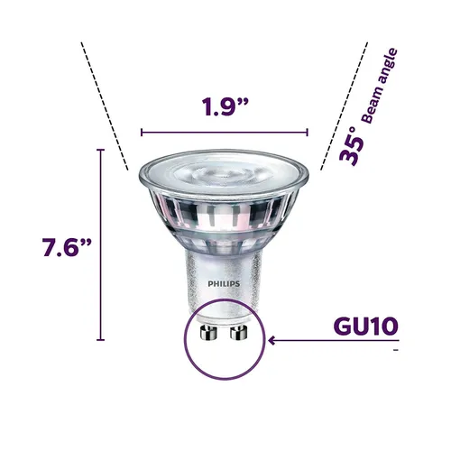 Trải nghiệm không gian ấm cúng với bóng đèn chiếu điểm Spotlight  Philips Master LED 4.9-50W GU10 930 36D Dim