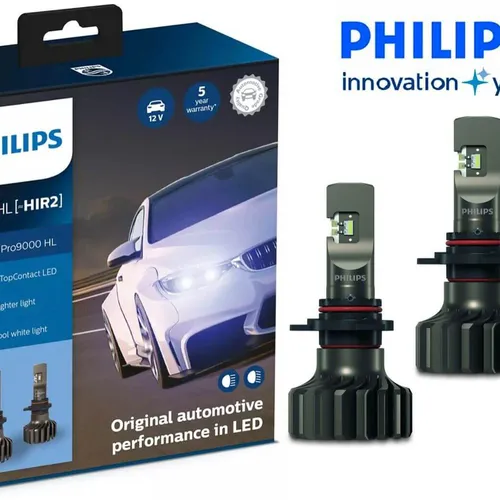 HIR2 Pro 9000 LED 11012 U90 CW X2 12V-24V-5800K - Hộp 2 Bóng đèn pha LED Philips tăng sáng 250% cho xe hơi xe ô tô