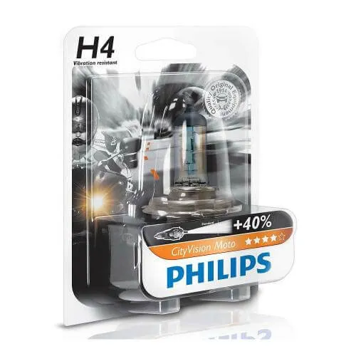 H4 12342-Bóng đèn xe hơi xe ô tô Halogen Philips City Vision H4 12342 CTV 12V 55W ánh sáng 4300K