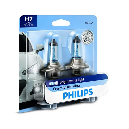 H7 12972 CVB1-Bóng đèn xe hơi/ xe ô tô Halogen Philips CRYSTAL VISION H7 12972 CVB1 12V 55W ánh sáng 4300K
