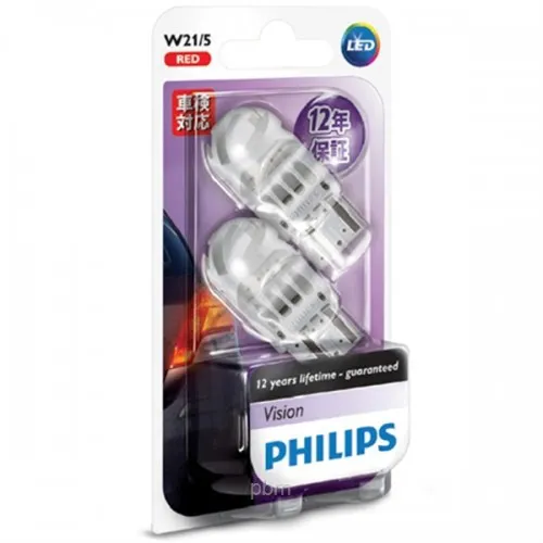 W21 LED 12838- Bóng đèn tín hiệu Led xe ô tô/ xe hơi Philips W21 LED 12838 B2 12V - Đỏ