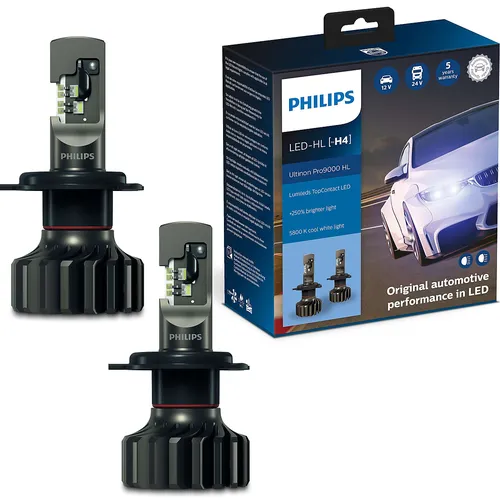 H4 Pro 9000 LED 11342 U90 CW X2 12V-24V-5800K - Hộp 2 Bóng đèn pha LED Philips tăng sáng 250% cho xe hơi xe ô tô