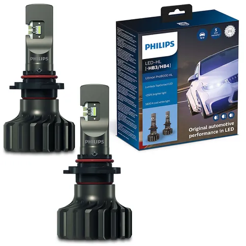 HB3/4 Pro 9000 LED 11005 U90 CW X2 12V-24V-5800K - Hộp 2 Bóng đèn pha LED Philips tăng sáng 250% cho xe hơi xe ô tô