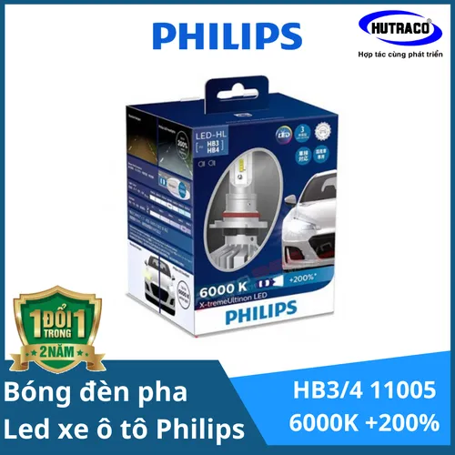 HB3/4 11005 6000K +200% - Bóng đèn pha Led xe ô tô/ xe hơi Philips X-tremeUltinon LED HB3/4 11005 6000K tăng sáng +200%