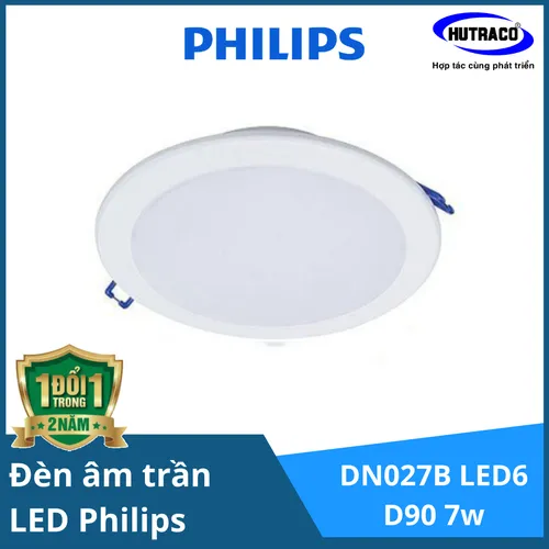 2 Bộ đèn downlight âm trần LED Philips DN027B G2 LED6 D90 RD 7W [MUA 2 TẶNG 1]