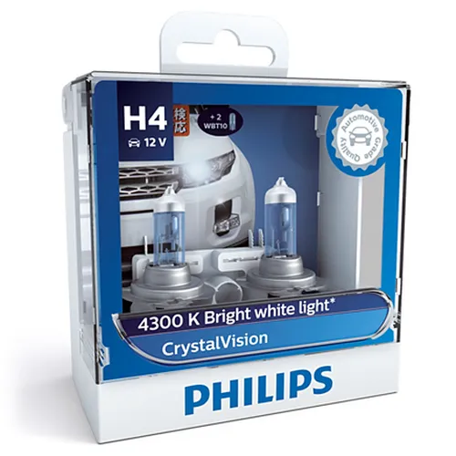  H4 12342 CV-Bóng đèn xe mô tô xe máy  Halogen Philips CRYSTAL VISION H4 12342 CV (H4&WBT10) 12V 55W ánh sáng 4300K