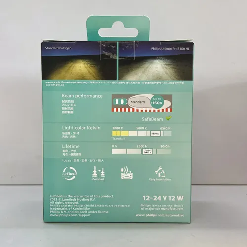 H4 11342 Pro 5100 LED U51 CW X2 12V-24V 12W 5800K - Hộp 2 Bóng đèn pha xe hơi ô tô Philips Pro 5100 LED H4 11342 U51 CW X2 12V-24V 12W 5800K tăng sáng 160%
