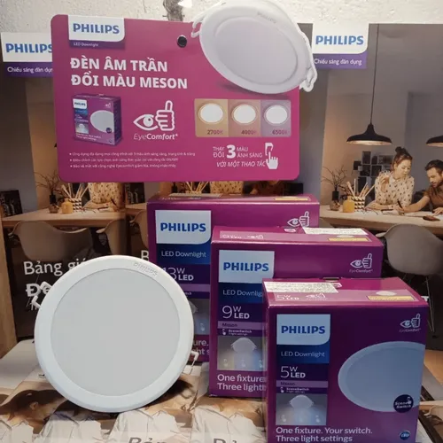 Bộ đèn downlight âm trần Led đổi màu Philips Meson SSW Φ125 SceneSwitch 13W WH recessed