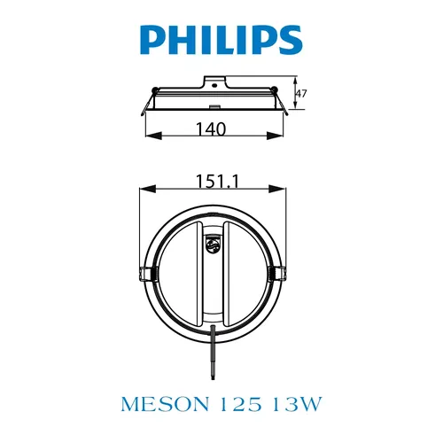 Bộ đèn downlight âm trần Led đổi màu Philips Meson SSW Φ125 SceneSwitch 13W WH recessed