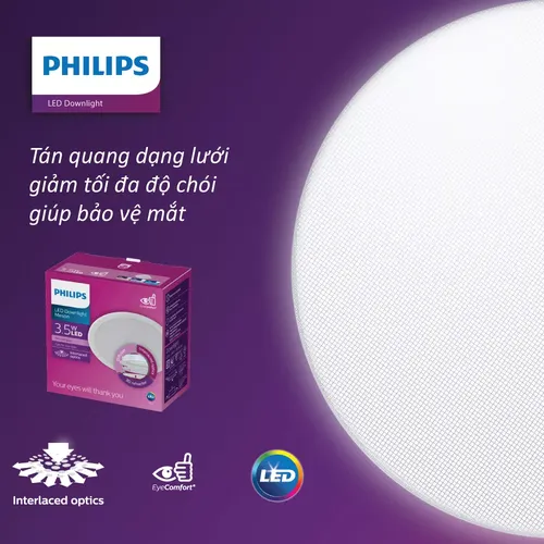 Bộ đèn downlight âm trần Led đổi màu Philips Meson SSW Φ125 SceneSwitch 13W WH recessed