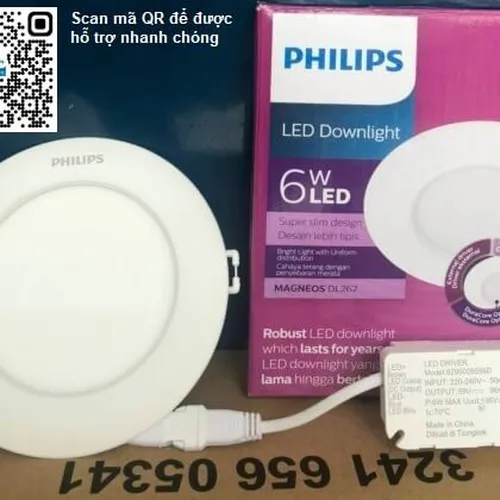 Đèn Downlight âm trần Led Philips siêu mỏng DL262 EC RD D100 6W 4000K W HV SNI 02 