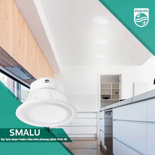 Bộ đèn downlight âm trần LED Philips 59062 Smalu điều khiển bằng Remote 125 RM 9W TW WH recessed LED