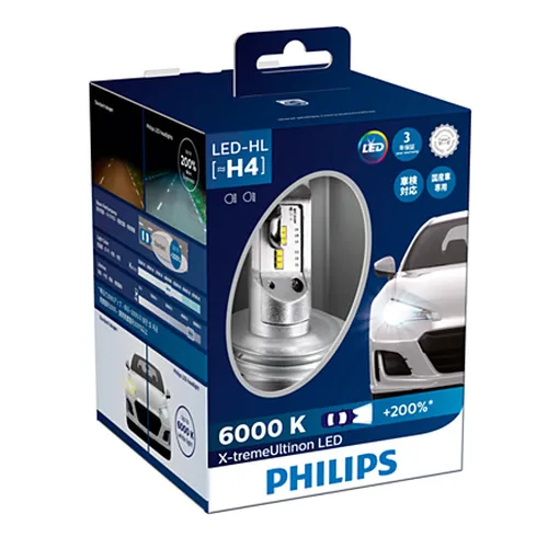 H4 LED 12953 6000K + 200%- Bóng đèn pha Led xe mô tô xe máy Philips X-treme Ultinon H4 LED 12953 6000K + 200%