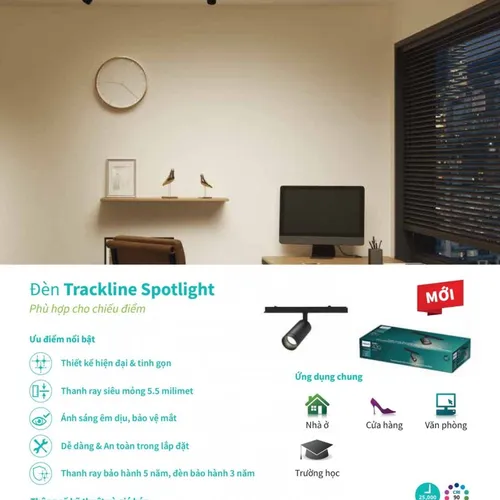 Kiến Tạo Kiệt Tác Ánh Sáng. Khám Phá Đèn Led Thanh Ray Chiếu Điểm Philips Trackline Spotlight 6W 4000K.