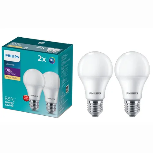 Thắp Sáng Không Gian Sáng Tạo Của Bạn. Trải Nghiệm Combo 2 Bóng Đèn Led Philips Essential 9W E27 3000K.