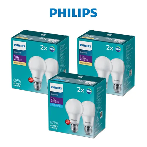 Thắp Sáng Không Gian Sáng Tạo Của Bạn. Trải Nghiệm Combo 2 Bóng Đèn Led Philips Essential 9W E27 3000K.