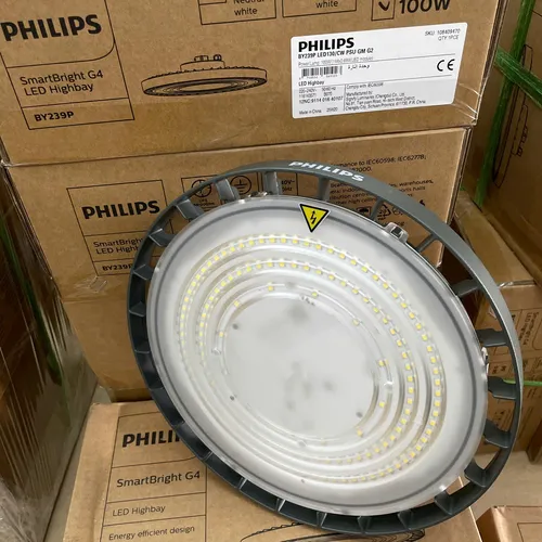 Nâng Tầm Không Gian. Trải Nghiệm Đèn LED Highbay Chiếu Sáng Nhà Xưởng Philips Highbay BY239P 100W LED130/CW PSU GM G2 6500K 13000lm.