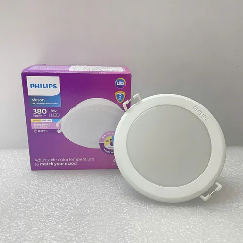 Kiến Tạo Mọi Sắc Thái Cảm Xúc. Trải Nghiệm Đèn Downlight Âm Trần Đổi Màu Led Philips Meson SSW D80 5W WH recessed LED CCT 2700K-4000K-6500K 380LM.