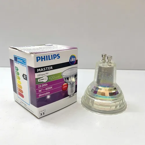 Ánh Sáng Tinh Hoa, Không Gian Bừng Sáng. Khám Phá Bóng đèn Led âm trần chiếu điểm Philips Master Led 4.9-50W GU10 940 36D Dim 4000K