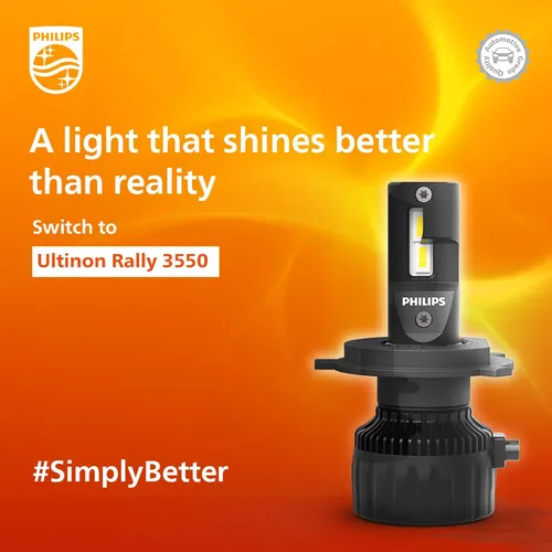 H4 LED 11342 Ultinon Rally 3550 HL 12V X2 6500K 50W 2600/4000lm - Hộp 2 Bóng đèn pha xe hơi ô tô Philips Ultinon Rally 3550 HL LED H4 11342 12V X2 6500K 50W 2600/4000lm