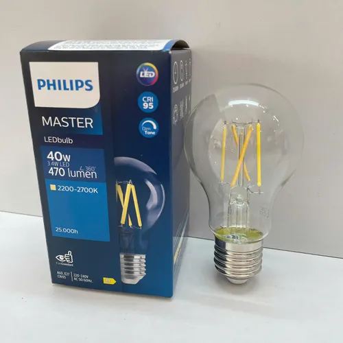Nâng Tầm Không Gian Sống. Khám Phá Bóng Đèn Philips MAS LEDBulb DT 3.4-40W 927 E27 CRI>95 A60 CL G DIMMER.